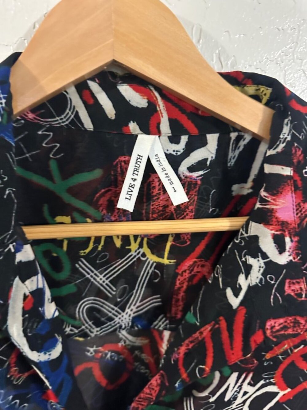 Live 4 Truth Graffiti Street Wear Colorful Semi Sheer Tunic Shirt Dress - Picture 7 of 10